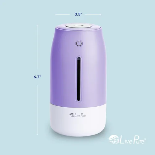 Vista 3 de LivePure Humidificadores de niebla fría para dormitorio. Humidificador pequeño para bebés, guardería, plantas, oficina. Humidificador ultrasónico