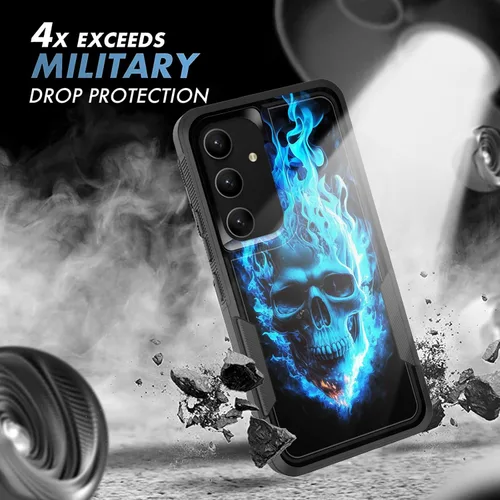 Vista 183 de Funda para Galaxy A14 5G, resistente de doble capa híbrida de policarbonato duro, goma suave, a prueba de golpes, funda protectora resistente