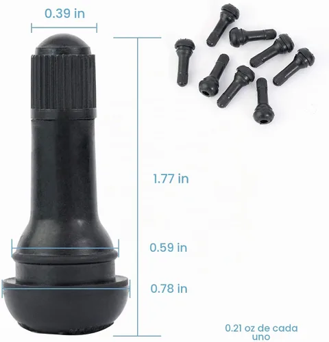 Vista 5 de 8 vástagos de válvula de neumático TR413 sin cámara de alta calidad, vástago de válvula de neumático de goma negra, universal para agujeros