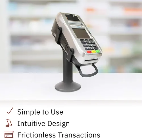 Vista 5 de First Data FD150 EMV Máquina terminal de tarjetas de crédito y soporte giratorio
