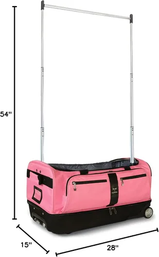 Vista 11 de Travolution Dance Bag with Garment Rack, 28 Inch Rolling Duffel With Wheels, Ideal for Competitions & Travel, Easy-assembly Lightweight Aluminum