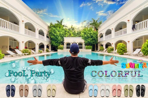 Vista 7 de Chanclas para hombres y mujeres, sandalias de playa, chanclas de ducha, sandalias de verano con almohada de agua, unisex, antideslizantes