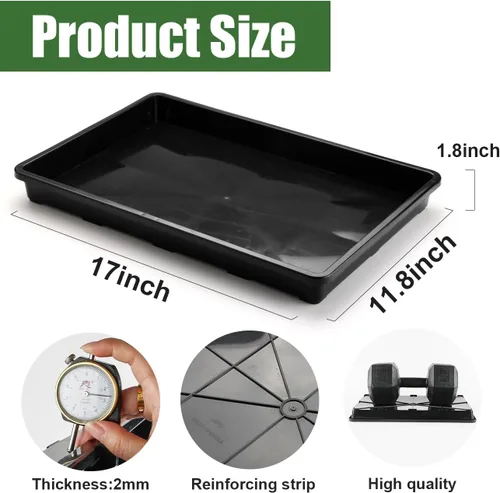 Vista 4 de RooTrimmer Bandejas para Macetas de Vivero de 24 Celdas (17"x11"x2") con Bandejas Planas de Plástico para Semillas, Bandeja Portátil Duradera