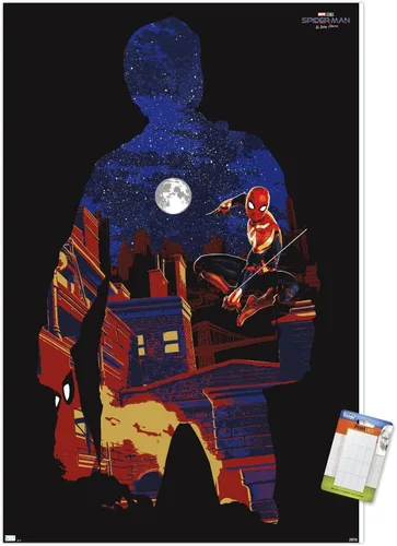 Vista 11 de Trends International Marvel Spider-Man: No Way Home - Póster de pared de silueta, 22.4 pulgadas de largo x 14.7 pulgadas, versión enmarcada