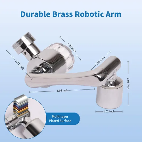 Vista 2 de Aireador de grifo filtrado giratorio de 1080°, extensor de grifo de fregadero de baño, extensor de grifo de filtro para fregadero de baño, filtro