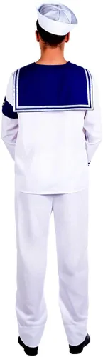 Vista 2 de fun shack Disfraz de marinero para hombre, disfraz de marinero para hombre, disfraz de marinero de Halloween, disfraz de marinero adulto