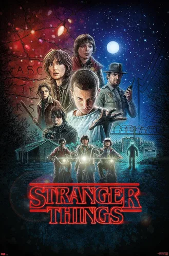 Vista 20 de Trends International Netflix Stranger Things - Póster de pared de una hoja, 14.725 x 22.375 pulgadas, versión enmarcada de madera de granero