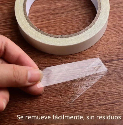 Vista 3 de i frmmy Cinta adhesiva transparente extraíble de doble cara, sin residuos, 0.7 pulgadas x 13 yardas (3 rollos)