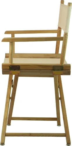 Vista 4 de Casual Home - Silla de director de 18 in, marco natural, con lona color trigo