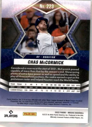Vista 2 de 2022 Panini Mosaic #223 Chas McCormick RC Rookie Houston Astros Baseball Trading Card