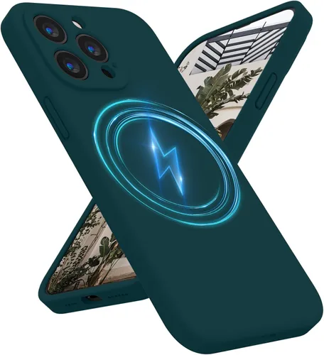Vista 7 de Antlia Funda magnética diseñada para iPhone 14 Pro Max, [compatible con MagSafe] silicona [protección de cámara], forro interior de microfibra Azul