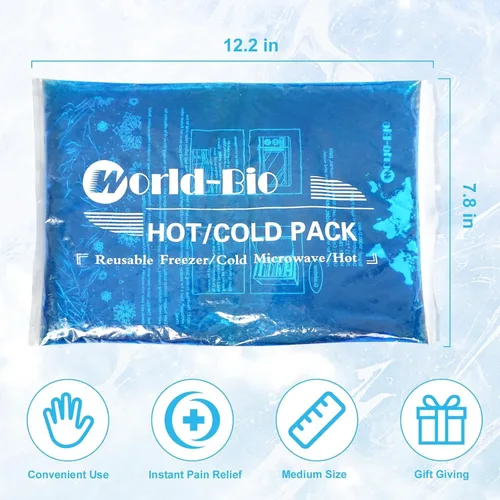 Vista 3 de Paquetes de hielo de gel para lesiones reutilizables - Compresa fría de gel para hombro, rodilla, espalda y cuello - Paquetes calientes y fríos