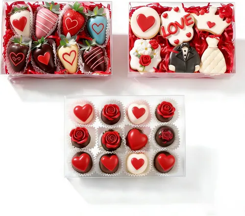 Vista 9 de Paquete de 10 Cajas Completamente Transparentes para Fresas Cubiertas de Chocolate 8x5x2 Pulgadas Cajas para Galletas Cajas para Mini Pasteles Bundt