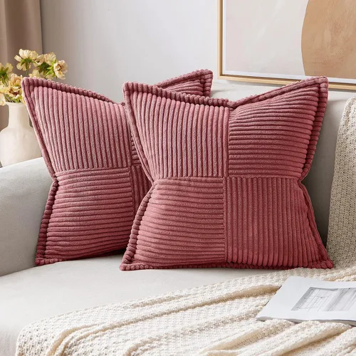 Vista 19 de MIULEE - Juego de 2 fundas de almohada beige de 12 x 12 pulgadas con entretejido, fundas de almohada a rayas bohemias supersuaves con textura