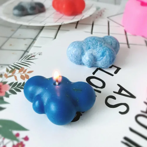 Vista 6 de MoldFun Molde de silicona 3D Cloud para fondant, chocolate, dulces, velas, jabón, bomba de baño, barra de loción, yeso de París (blanco/rosa)