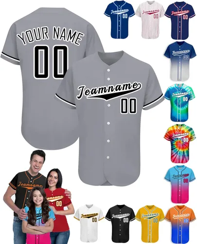 Vista 19 de Camiseta de béisbol personalizada para hombres, mujeres y niños con nombre, número y logotipo, camisetas de sóftbol personalizadas, S-4XL