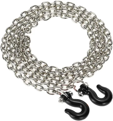 Vista 7 de Gancho de remolque a escala 1/10, gancho de metal para remolque y cadena de rescate, accesorios de decoración compatibles con 1/10 RC Rock Crawler