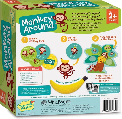 Vista 7 de Juego de movimiento para niños de 2 años, Peaceable Kingdom Monkey Around