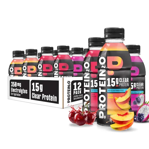 Vista 11 de Protein2o - Bebida a base de agua con infusión de 15 gramos de proteína de suero, sabor cereza, botella de 16.9 oz (paquete de 12)