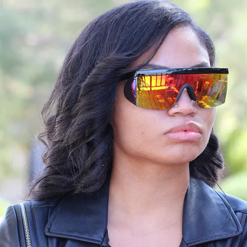 Vista 5 de Flawless Eyewear - Gafas de seguridad parcialmente sin marco, estilo retro, mica con reflejo de arco iris, gafas de sol, patas en zigzag