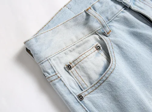Vista 6 de OIIIO Pantalón vaquero de pierna recta rasgados para hombre