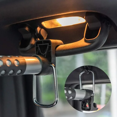 Vista 6 de MICTUNING Barra para colgar ropa en el coche, expansible de 36 a 65 pulgadas, percha retráctil para ropa de vehículo, barra para colgar abrigos