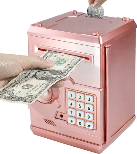 Vista 11 de HUSAN Alcancía para niños, código electrónico de contraseña, banco de dinero, cajero automático, caja de monedas para niños y niñas (negro)