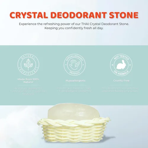 Vista 2 de Thai Deodorant Stone Piedra de cristal en cesta