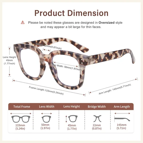 Vista 4 de Madison Avenue Blue Light Blocking Glasses for Women, Oversized Blue Light Blockers Anti Eyestrain/UV Computer Eyeglasses