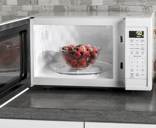 Vista 7 de GE hornos microondas de mostrador, Pequeño, Blanco