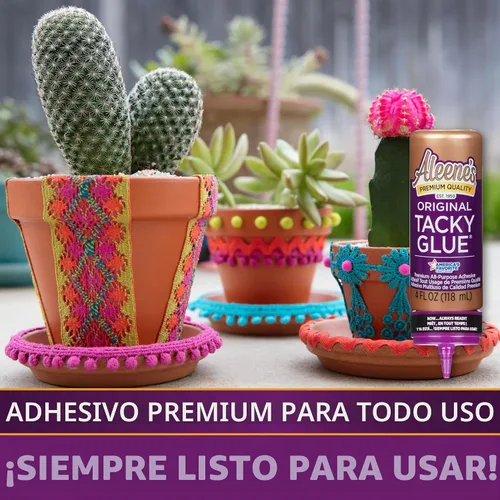 Vista 6 de Aleene's Pegamento pegajoso original para manualidades en botella siempre lista, no tóxico, se seca transparente, 4 onzas líquidas