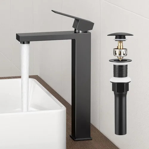 Vista 19 de KES Grifo de Baño Negro de un Solo Agujero, Grifo de Lavabo de Acero Inoxidable con Una Manija, Mate Negro Certificado cUPC, L3156ALFF12-BK