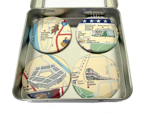 Vista 6 de Washington DC Map Magnets (2. White House/Lincoln/Monument/Capitol)