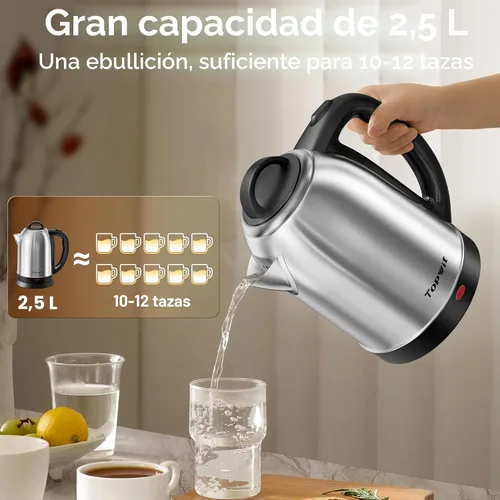 Vista 4 de Topwit - Hervidor eléctrico grande de 2,5 L, hervidor eléctrico de acero inoxidable
