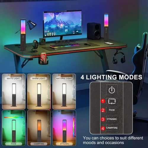 Vista 2 de BIGMONAT Linterna de campamento, luz de emergencia al aire libre, linternas recargables USB, luz decorativa con llama parpadeante con 4 modos, banco