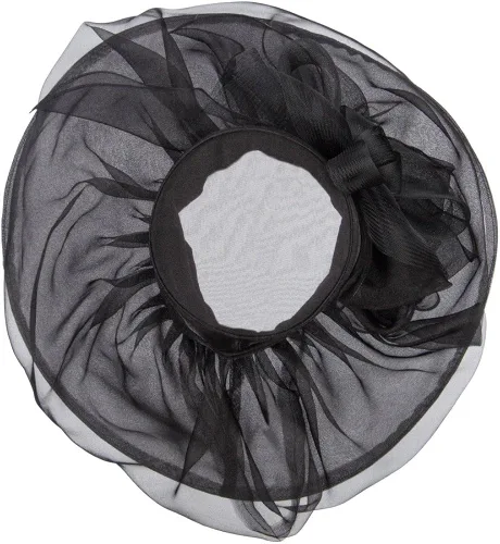 Vista 5 de Arco de crin) Layered Brim Sombrero de Organza