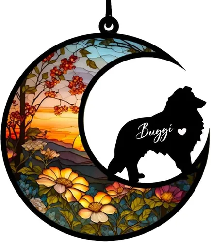 Vista 56 de Atrapasoles conmemorativos personalizados para perros Akita, nombre de perro personalizado, adorno de pérdida de perro, regalo para amantes