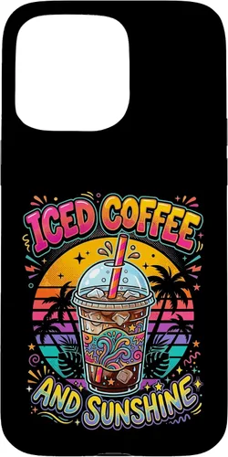 Vista 31 de Iced Coffee Sunshine Palm Trees Retro Summer Drink Case for iPhone 17