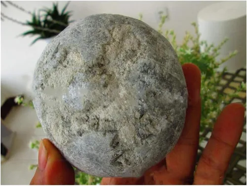 Vista 9 de StoneStory Cristal curativo azul natural celestita geoda mineral espécimen piedra piedra preciosa para decoración del hogar, 1 unidad, 17.64 oz
