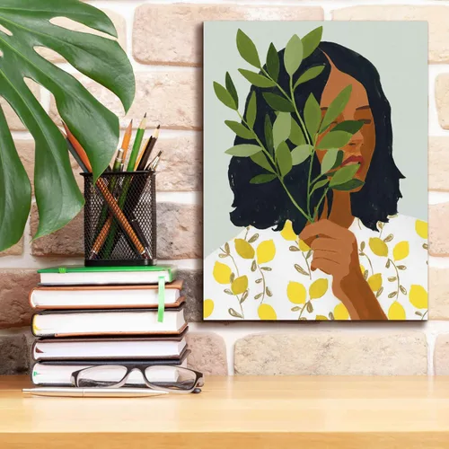 Vista 3 de Epic Graffiti 'Botany Portrait I' de Victoria Barnes, arte de pared en lienzo Giclée, 12 x 16 pulgadas