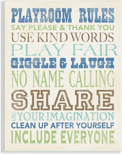 Vista 16 de The Kids Room by Stupell Playroom Rules Use Kind Words Placa de pared rectangular