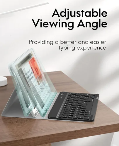 Vista 4 de Funda con teclado para iPad Pro de 12.9 pulgadas (modelo antiguo) 2015 1ª/2017 2ª generación - Teclado Bluetooth inalámbrico recargable, desmontable
