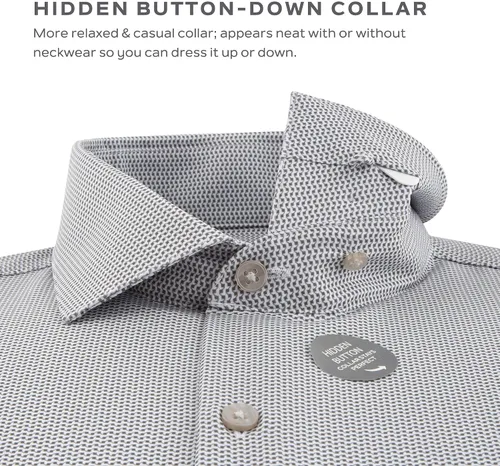 Vista 4 de Van Heusen Camisa de vestir para hombre, ajustada, elástica para viajeros