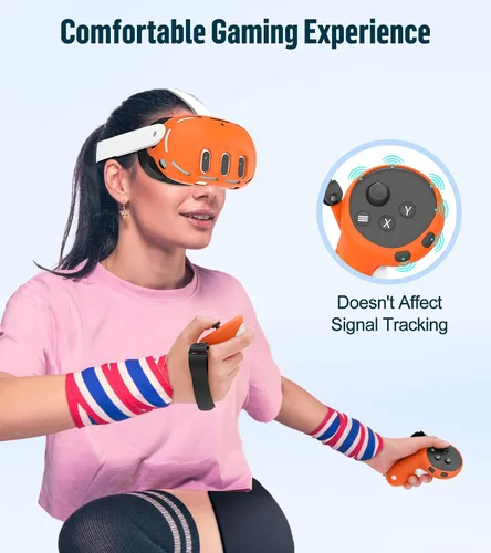 Vista 7 de Silicone Cover Set Compatible with OculusMeta Quest 3, VR Accessories Protective Cover Includes Controller Grips, Front Shell Headset Cover and Face