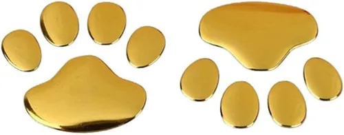 Vista 8 de 2 calcomanías cromadas 3D de huella de perro para automóvil, emblema de automóvil, calcomanías creativas con estampado de patas, calcomanías