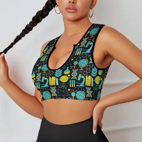 Vista 6 de Sujetador deportivo para mujer, camiseta sin mangas para yoga, fitness, entrenamiento, correr