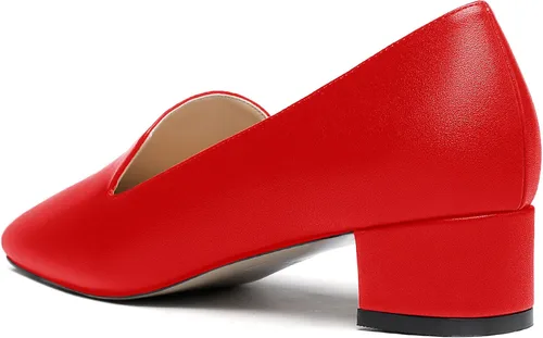 Vista 7 de WAYDERNS Zapatos de tacón grueso para mujer, con puntera cuadrada, mate, sólidos, de 1.5 pulgadas