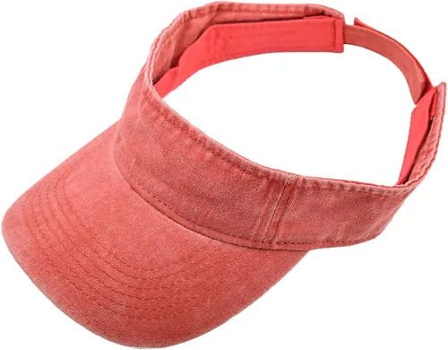 Vista 6 de Washed Distressed Sun Visors for Women Men, Plain Sports Sun Hat Outdoor Beach Cap Sun Protection