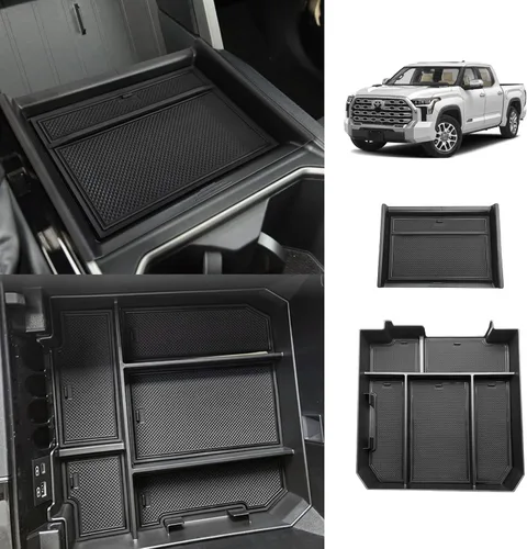 Vista 10 de Muslogy Organizador de consola central y caja de almacenamiento de palanca de cambios compatible con Toyota Tundra 2022 2023 2024 2025, accesorios