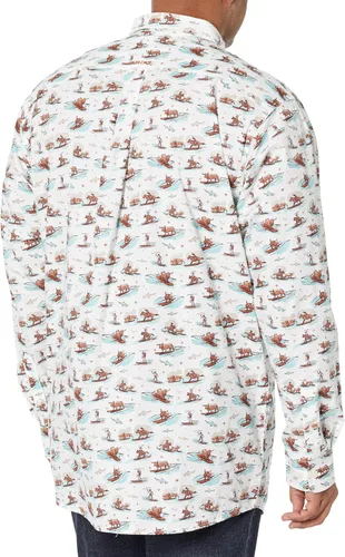 Vista 2 de ARIAT Camisa elástica para hombre, diseño de cuerno largo, estilo Western Aloha, para surf y surf